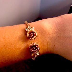 Kate Spade Open Hinge Bracelet Bangle Roses Rose Gold